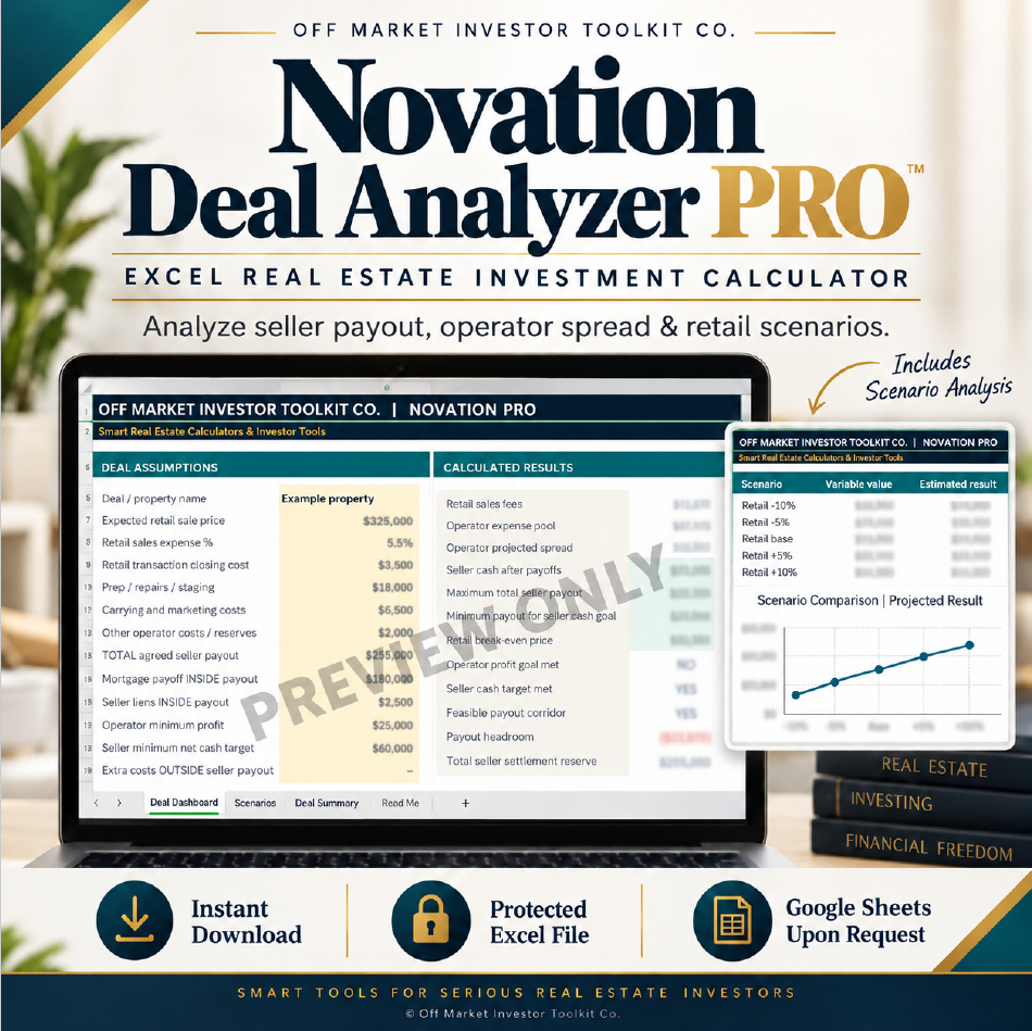 Novation PRO — Real Estate Novation Calculator